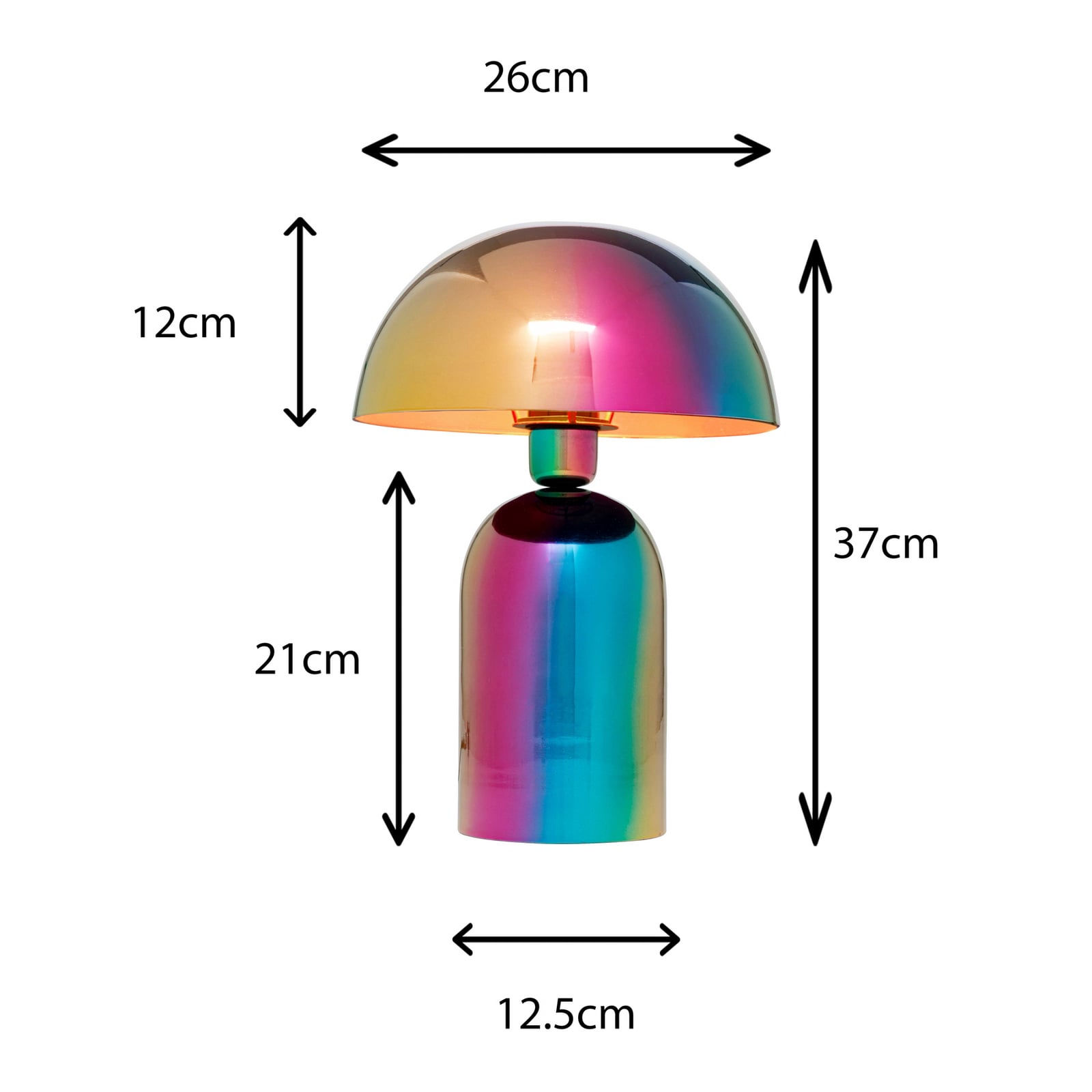 KARE tafellamp Rainbow, veelkleurig, staal, 37 cm, E27