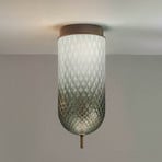 OLEV LED ceiling lamp Curuba, brown, glass, height 40 cm 2,700 K