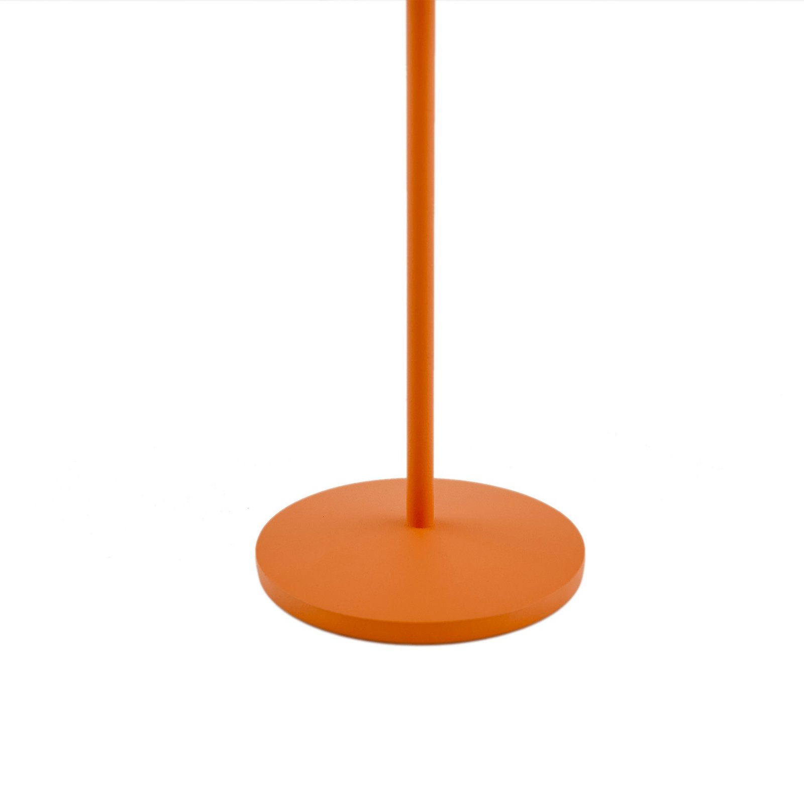 Lindby LED rechargeable table lamp Arietty, orange, aluminium, Ø 10.5 cm