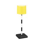 Lampe de table LED rechargeable Fernandez, jaune, IP54, CCT, intensité