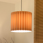 Aria pendant light, cappuccino, microfibre, E27