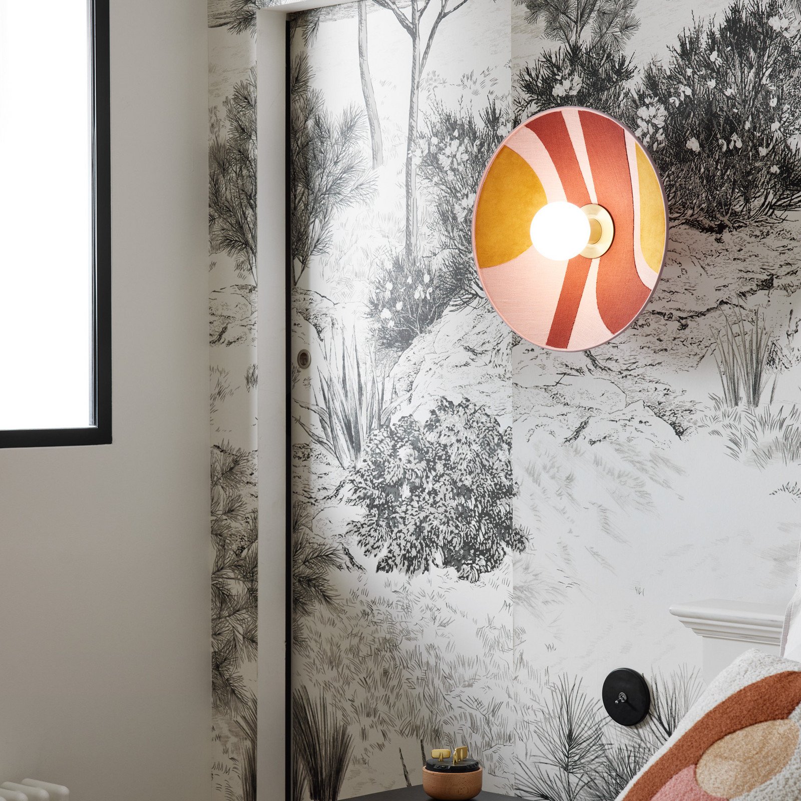 MARKET SET Sonia Laudet aplică de perete Ø 40 cm roz - Camera de zi / sufragerie - Design - Țesătură / Textil