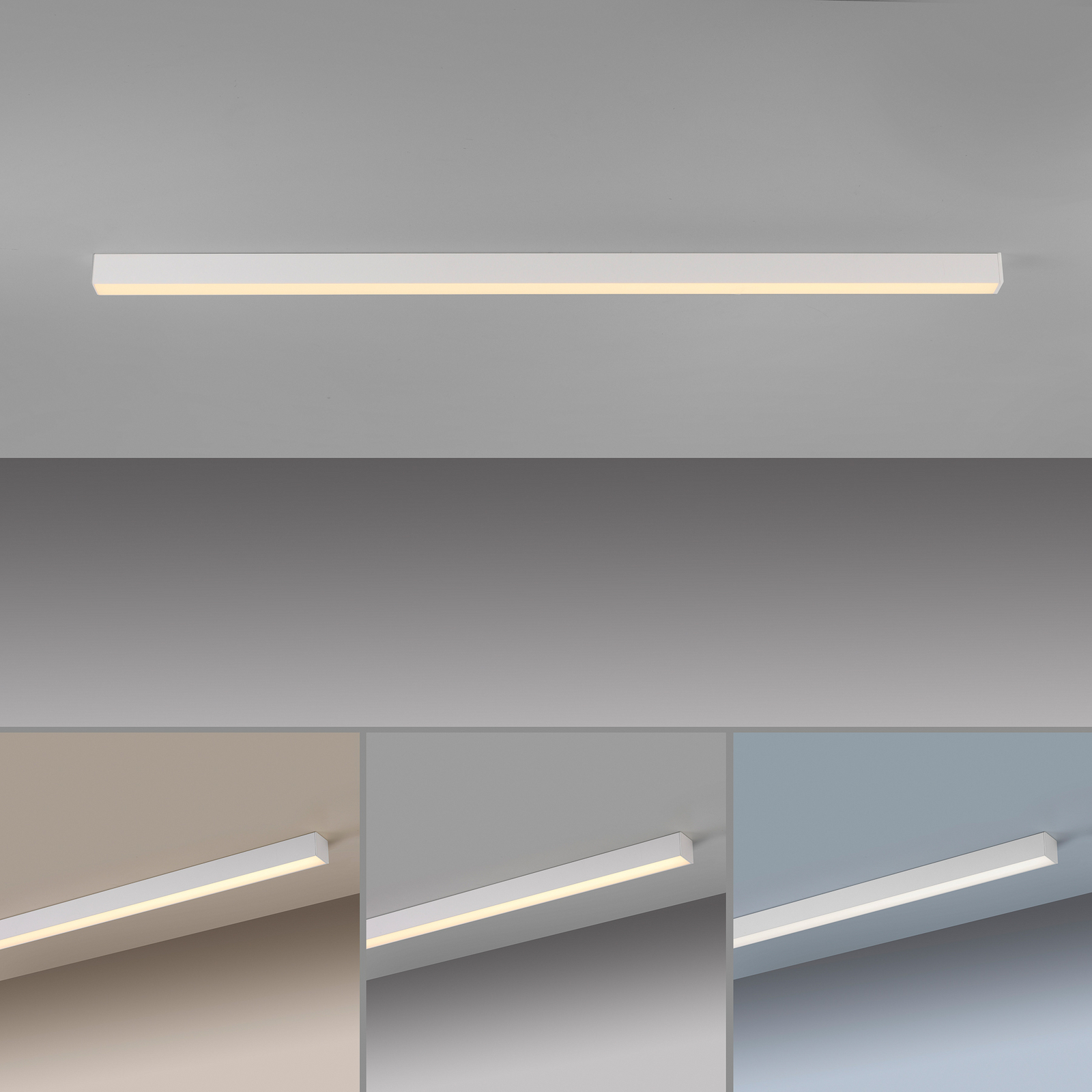Lampa sufitowa LED PURE Lines, biała, 110 cm, CCT, pilot zdalnego sterowania