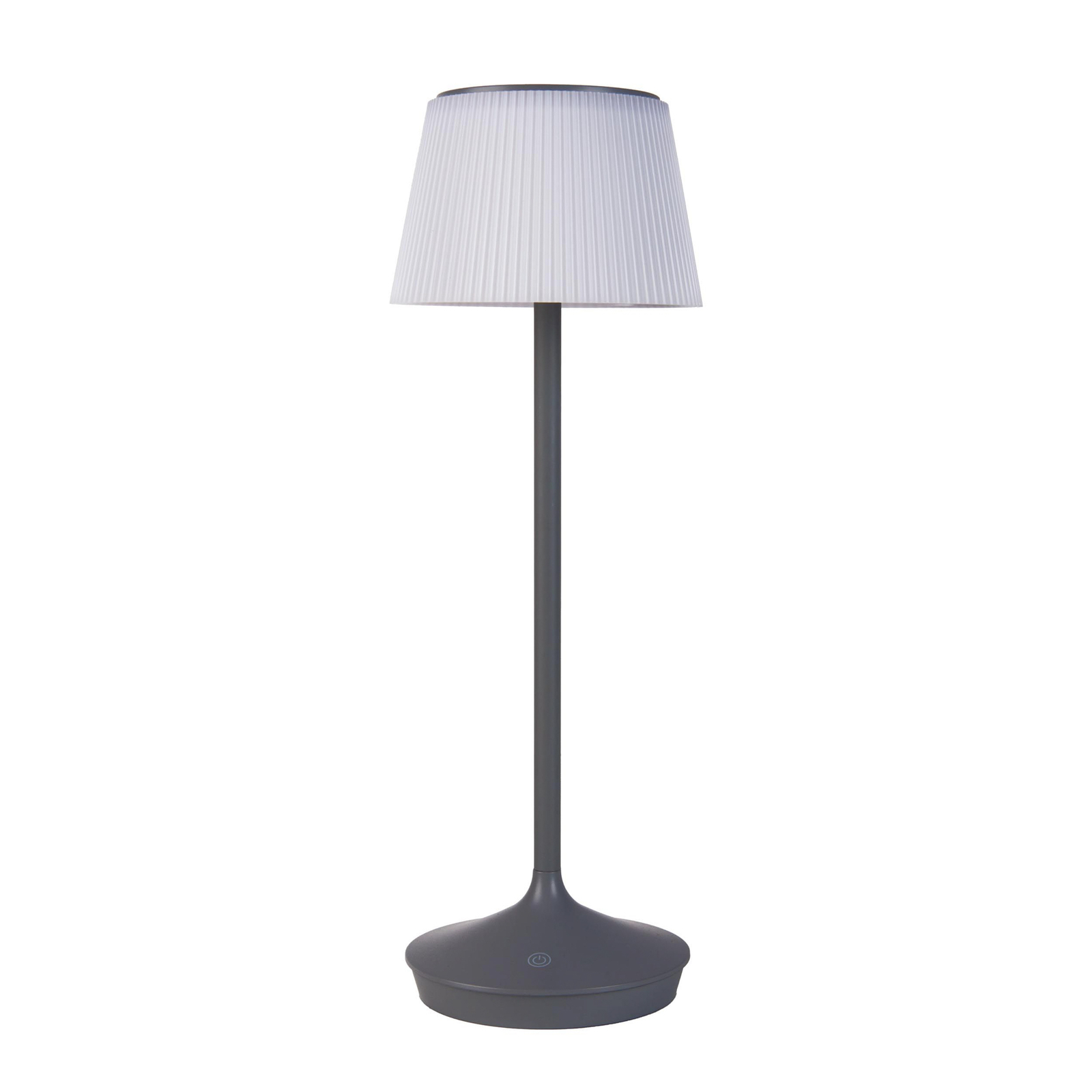 LED stolová lampa Emmi CCT nabíjateľná, sivá