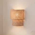 Vegglampe Boho, jute/jute, høyde 22 cm, tekstil, E27
