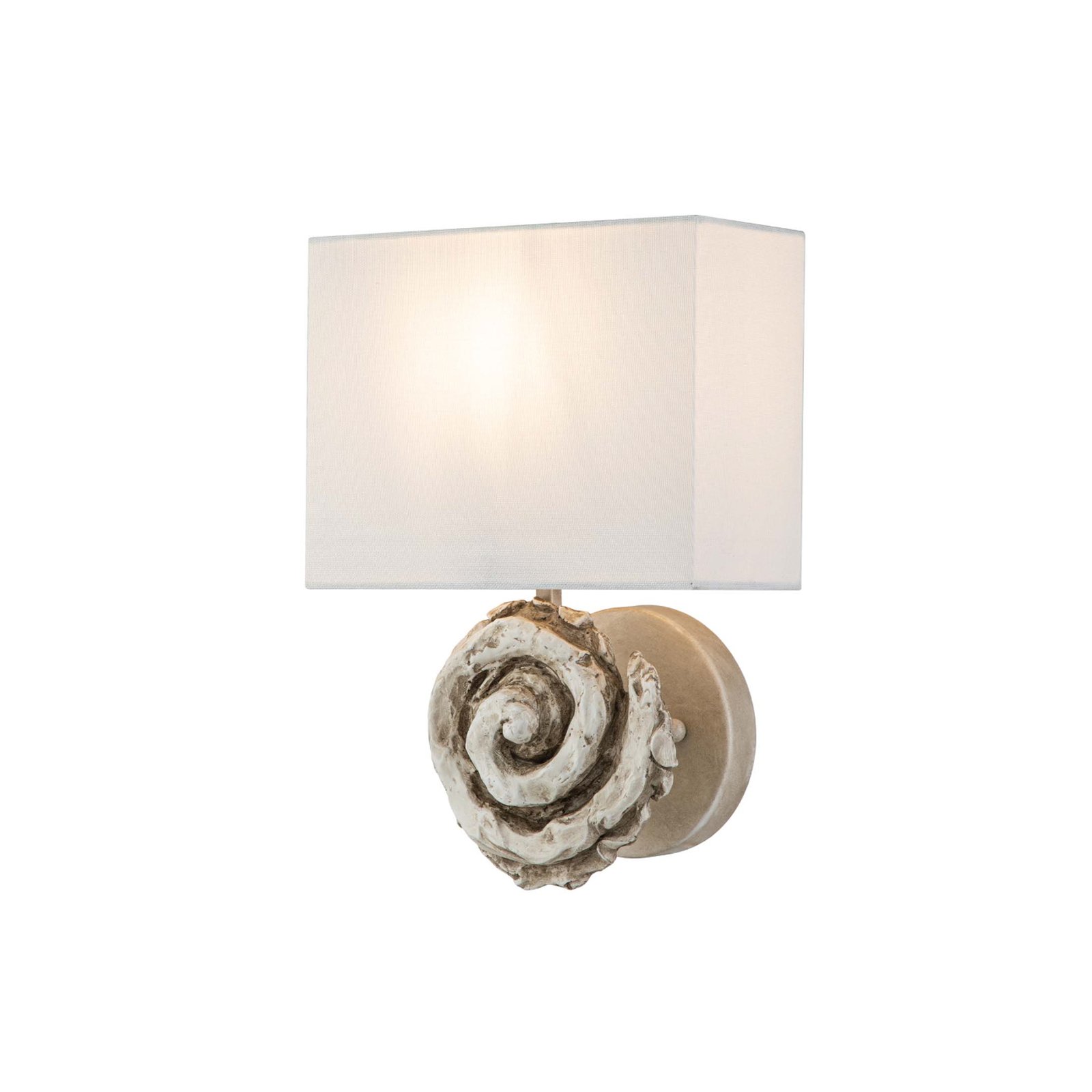 Swirl Large wall light with linen shade, antique white