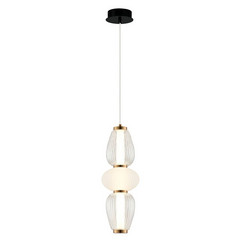 LED závesné svietidlo Shiny, Ø 16 cm, číre/biele, sklo