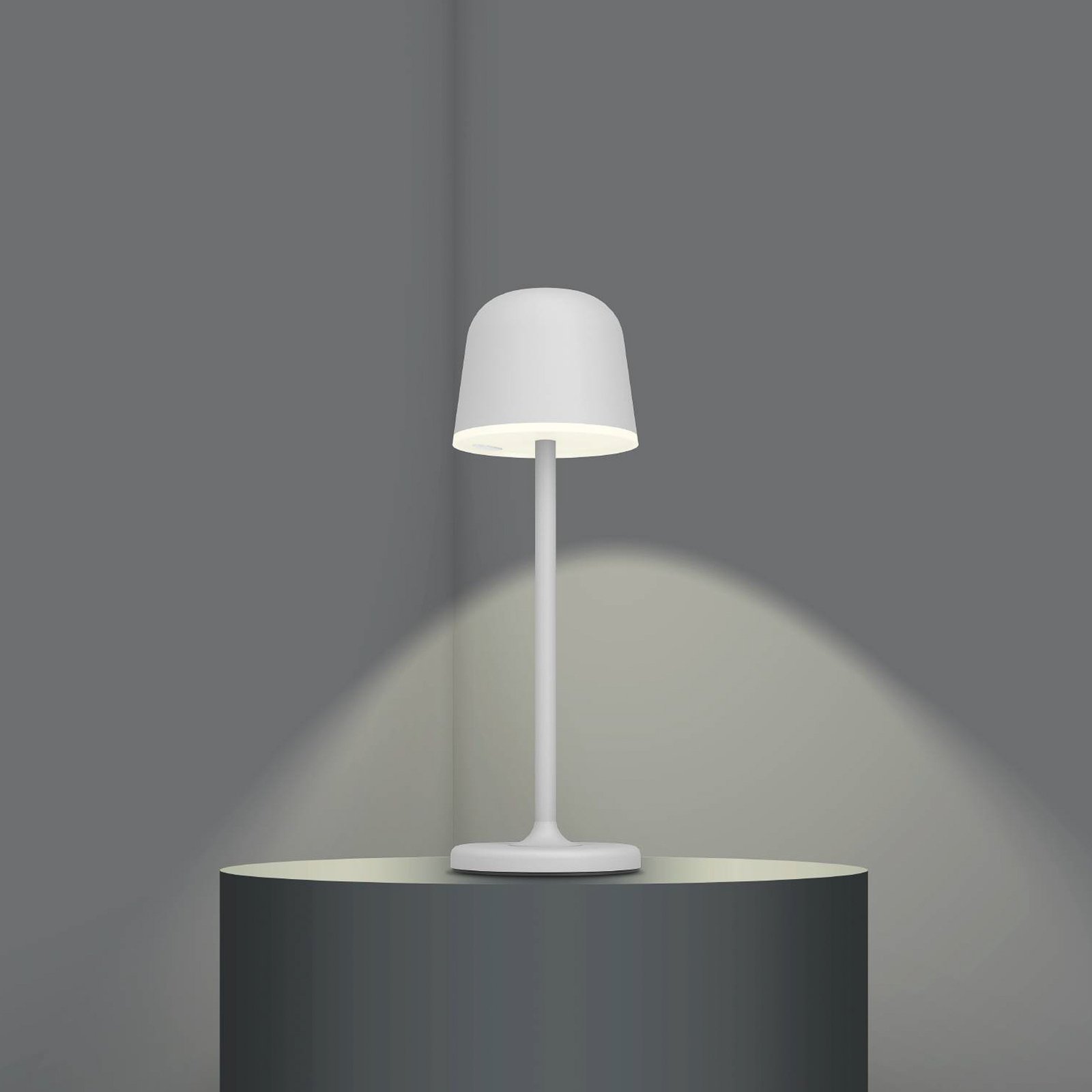 Lampe de table LED Mannera, batterie, grise