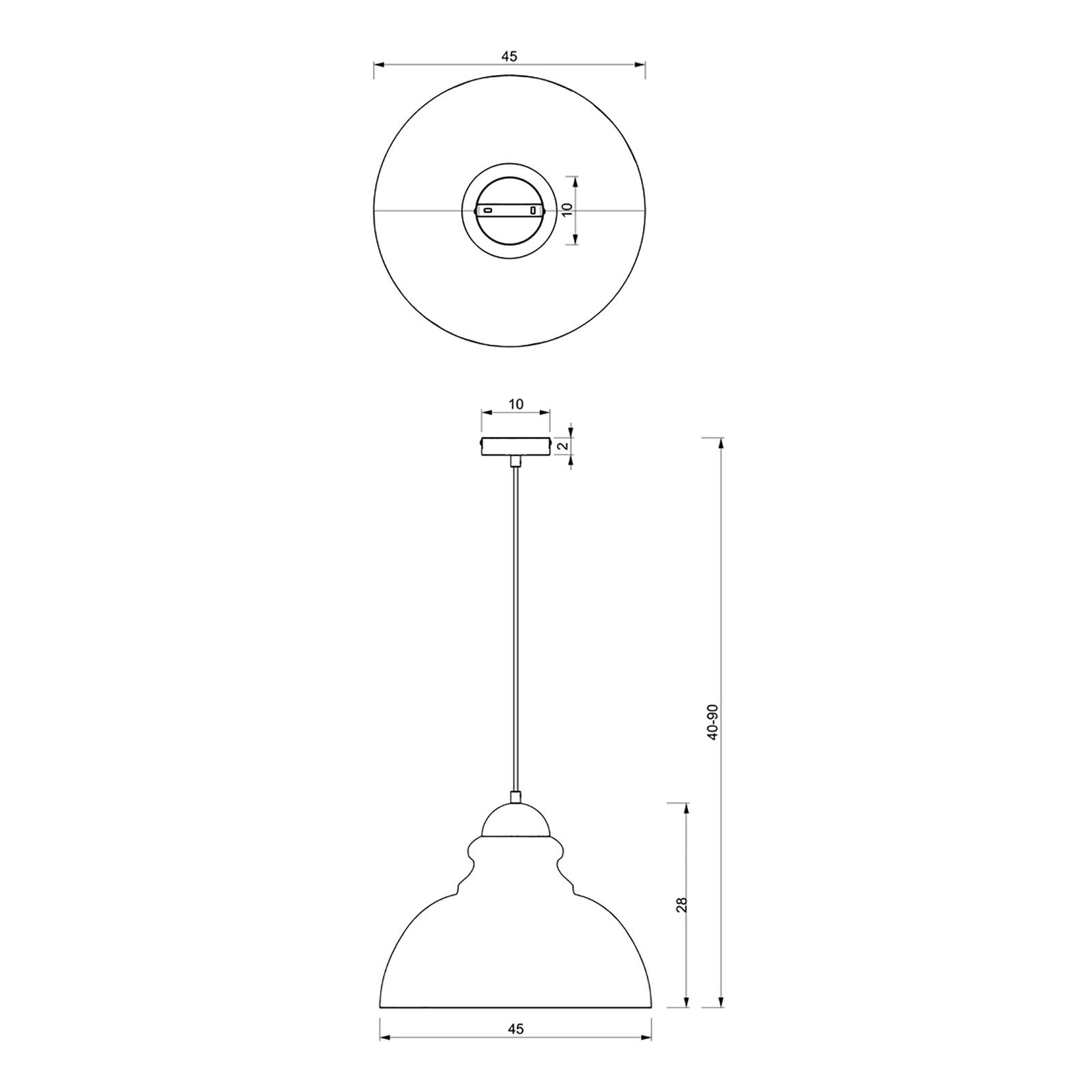 Lampa wisząca Corin z metalu, niebieska