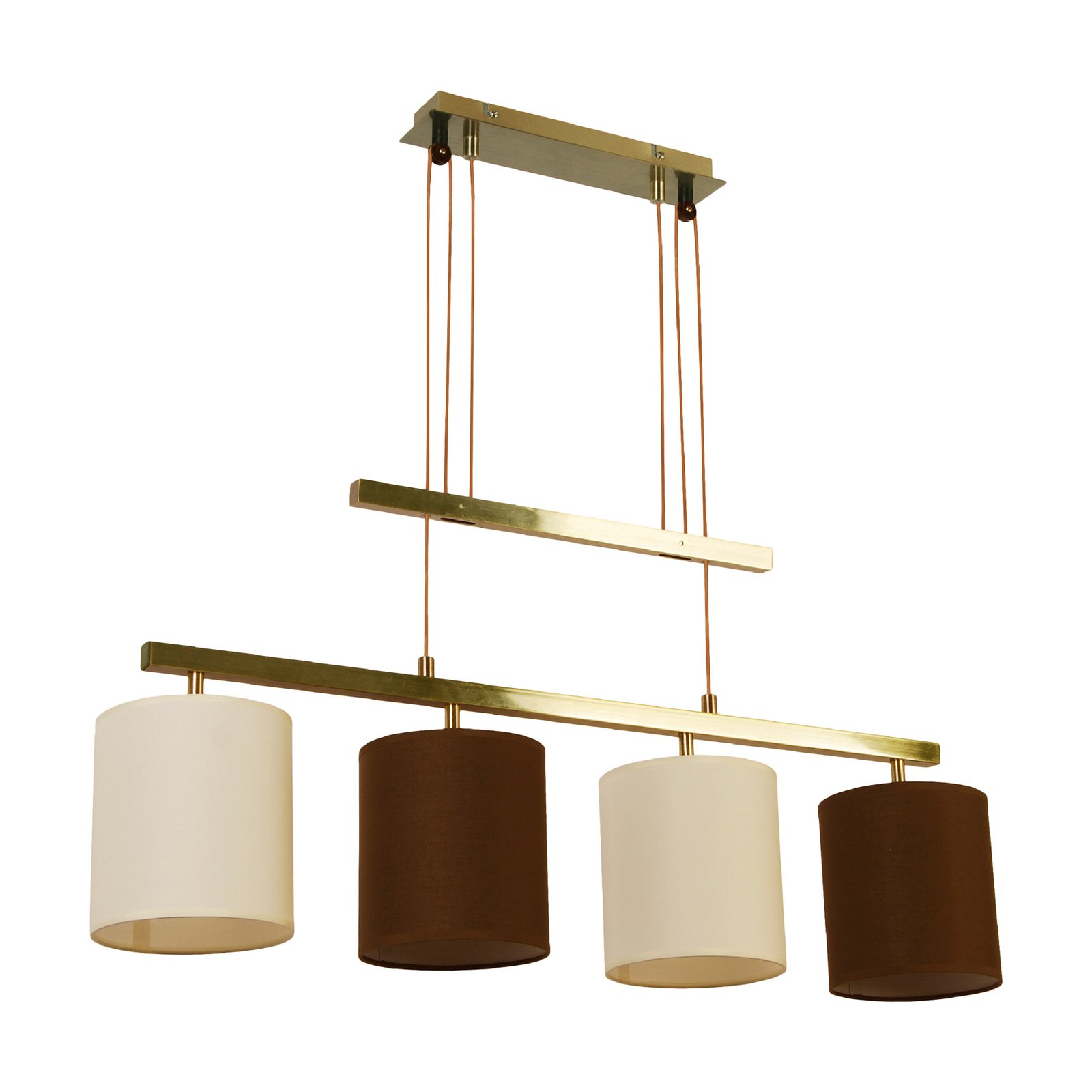 Tilde hanging light, 4-bulb, brown/beige