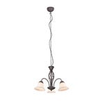 Rustica hanging light, rust-coloured, three-bulb