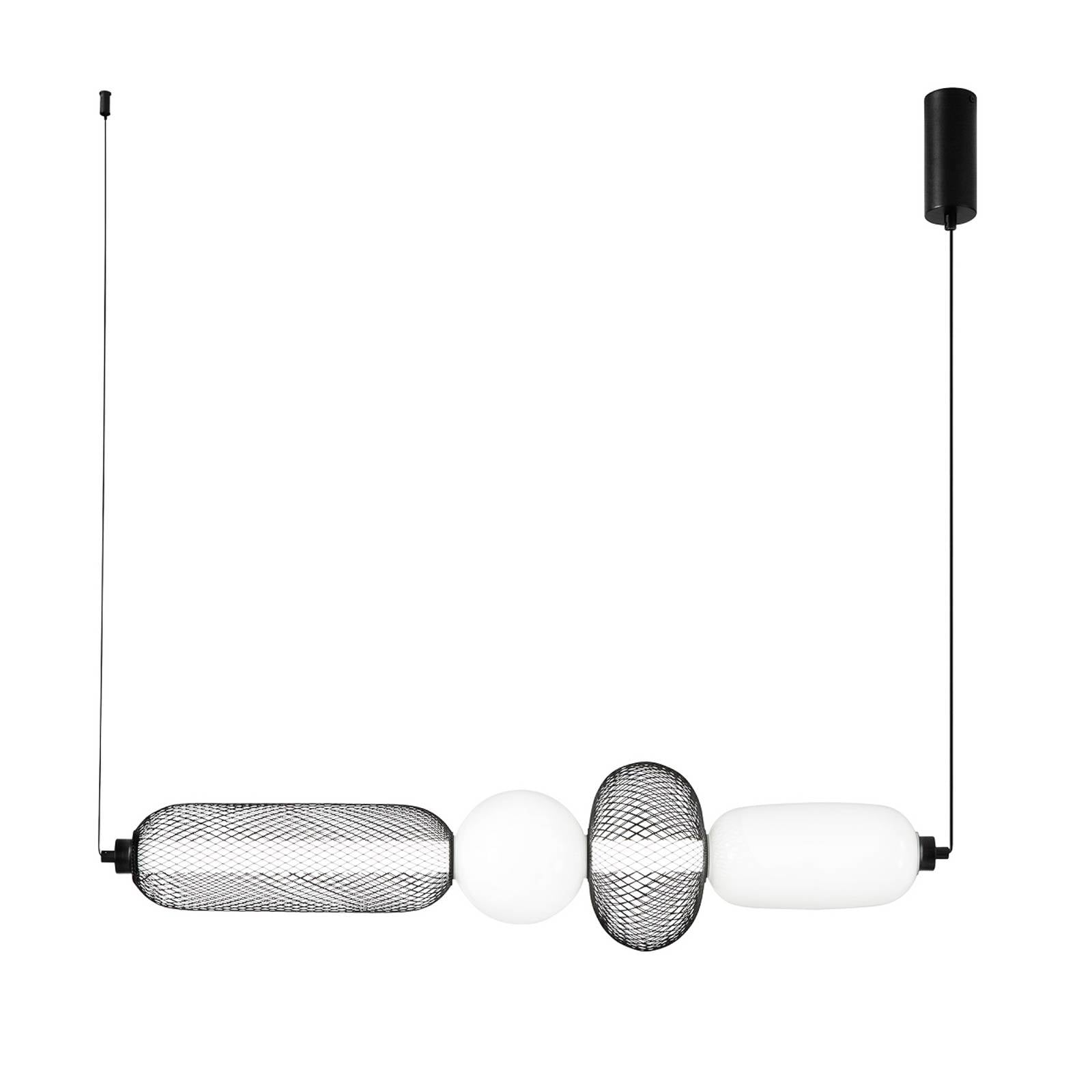 LED-Hängelampe INKAS, Höhe 90 cm, schwarz, Glas/Metall, CCT