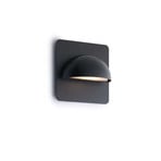 Rørhat Vonkajšie Nástenné Svietidlo w/Backplate Čierna - LIGHT-POINT