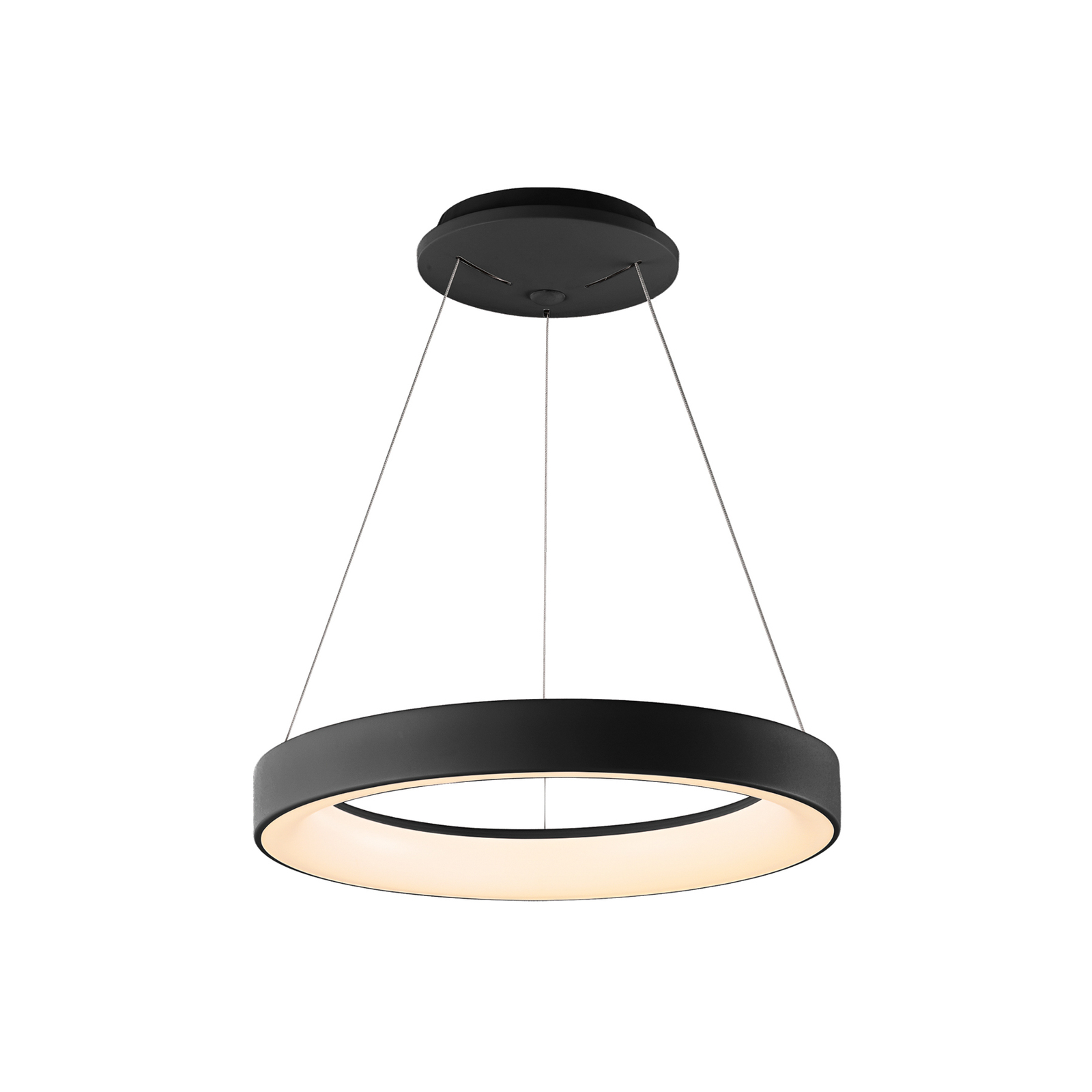 Lámpara colgante LED Niseko II, control remoto, Ø 38 cm, negro