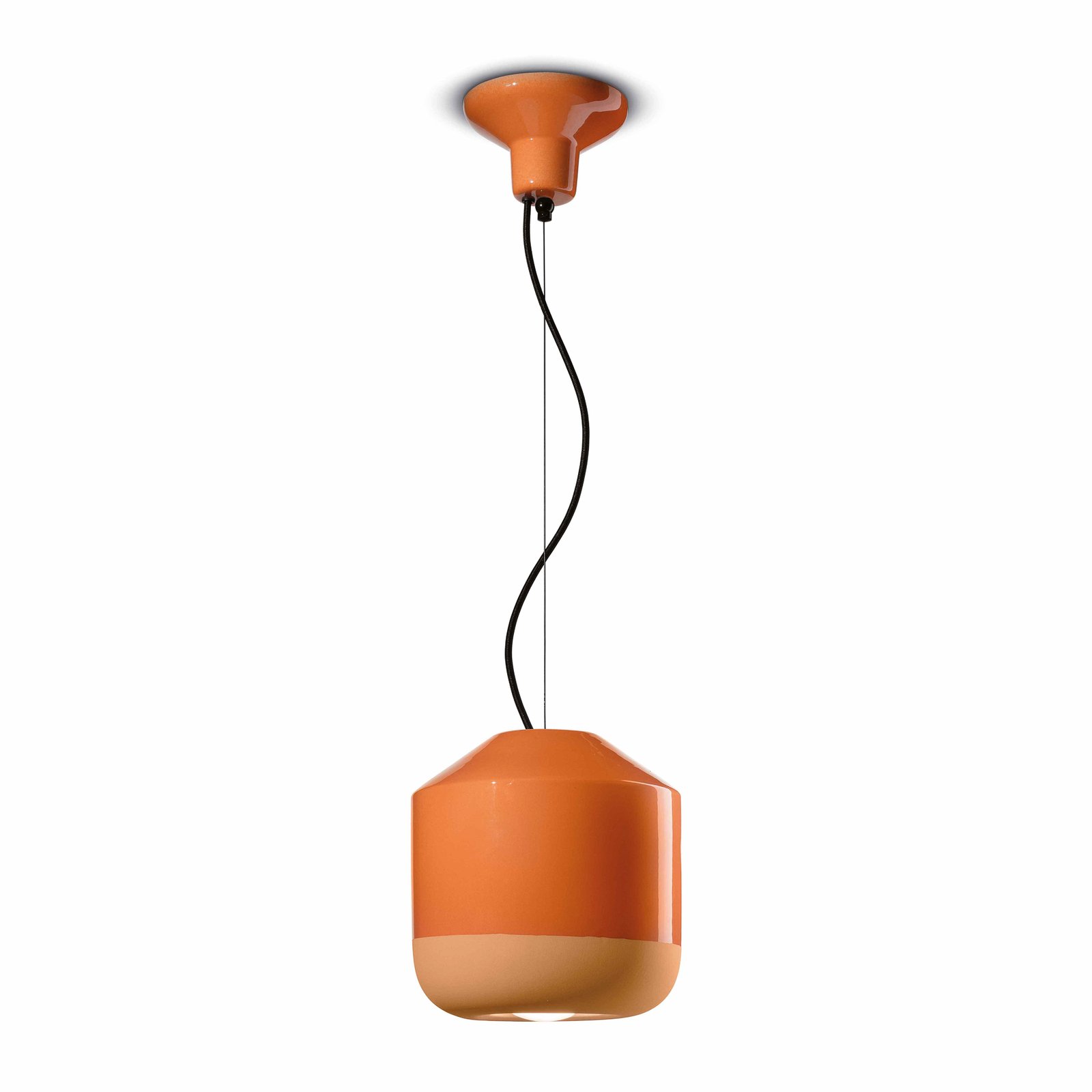 Závesná lampa Bellota z keramiky Ø 24 cm, oranžová