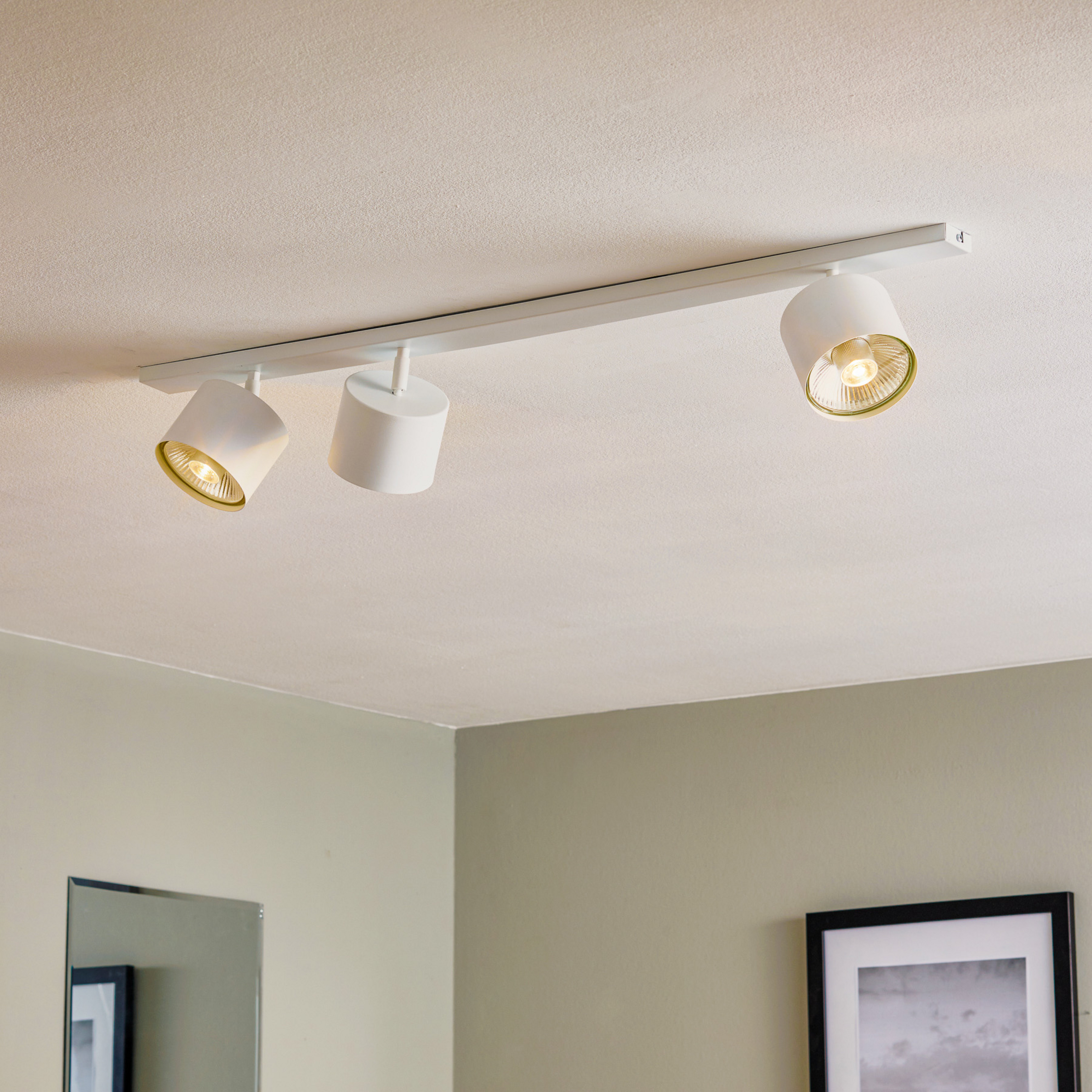 Spot pour plafond Bot, blanc, à 3 lampes