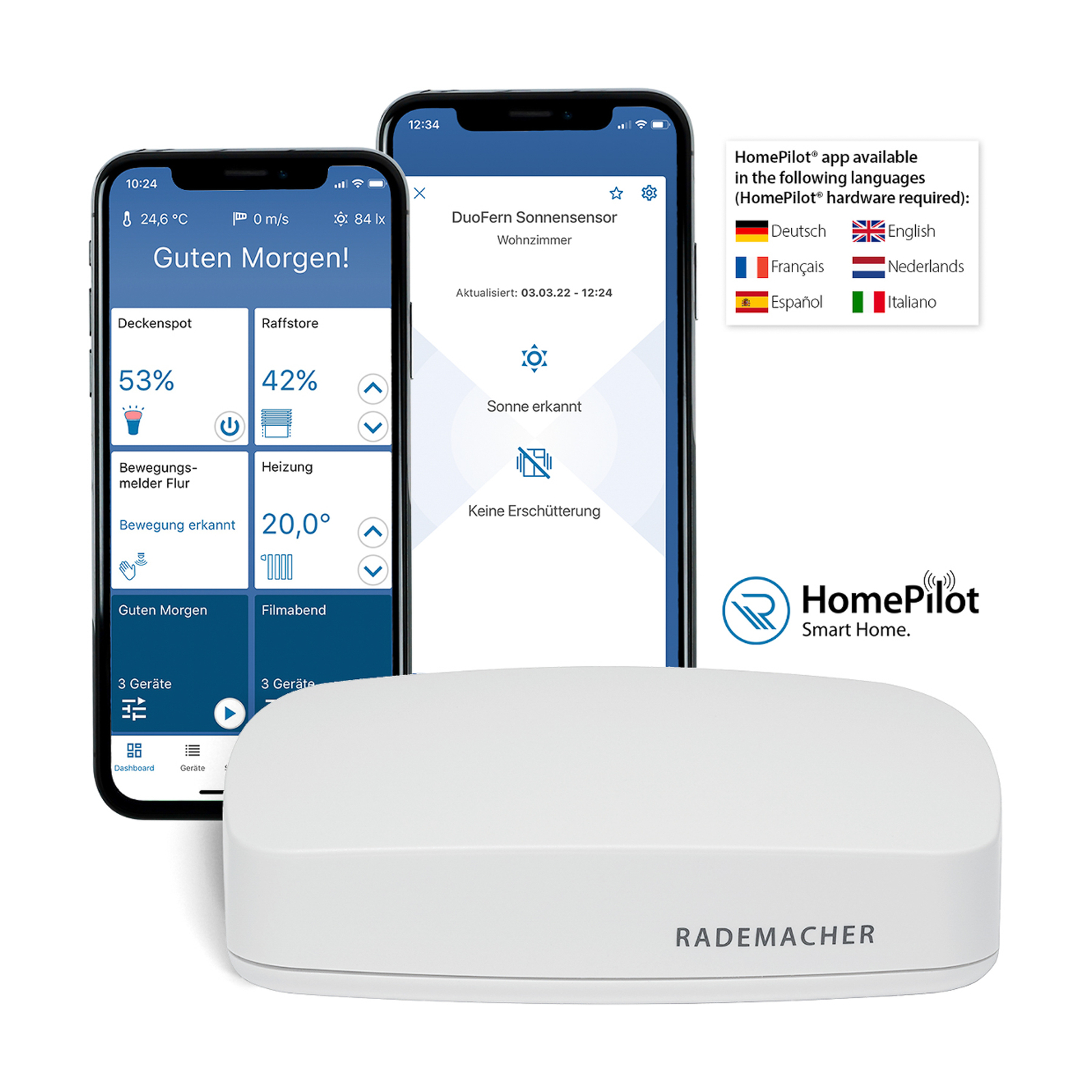 Rademacher DuoFern solar sensor, battery-powered