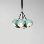 Hanging light Sivani MR-629, turquoise, metal 7-bulb bundle