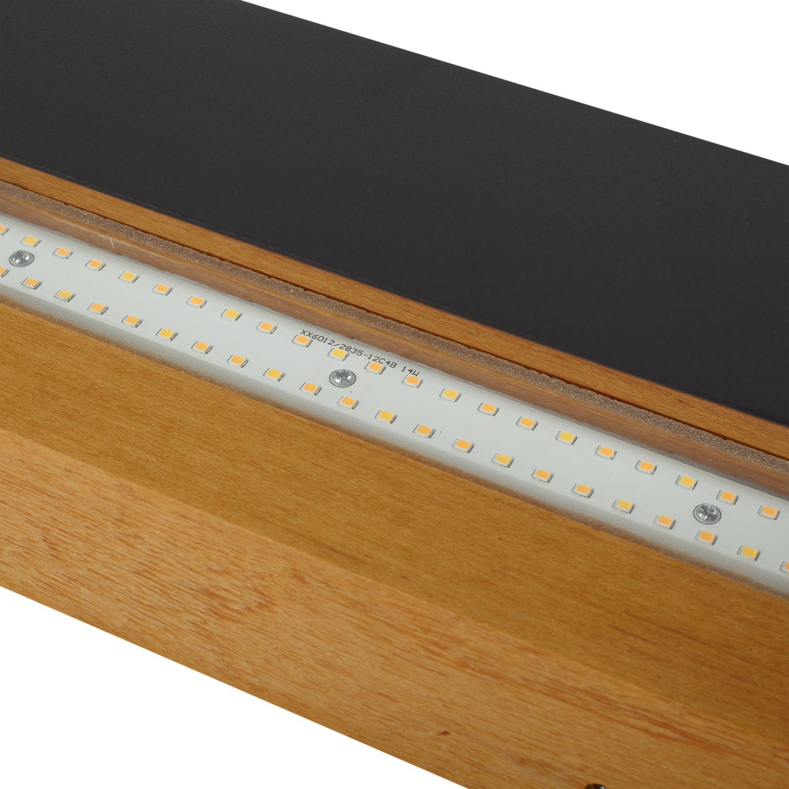 Lindby Candeeiro de parede exterior LED Lenore, preto, metal, 36,5cm