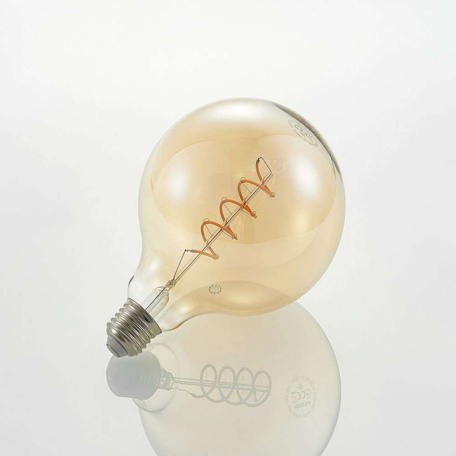 Bombilla LED 4W Amber G125 Regulable E27 - Lucande