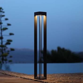 Lampe solaire LED Borne avec capteur, 90 cm, grise