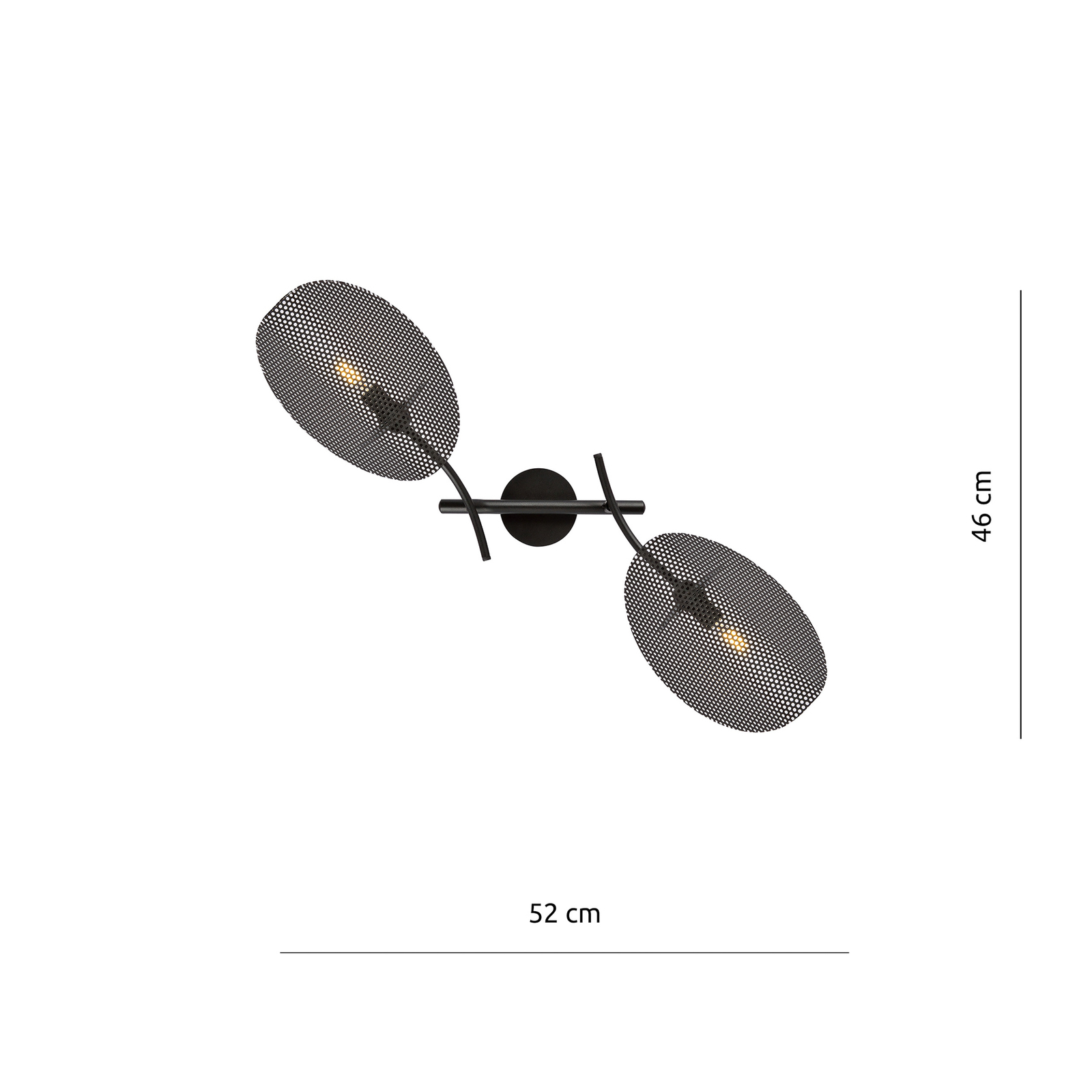 Wandlamp Gladio, zwart, 2-lamps