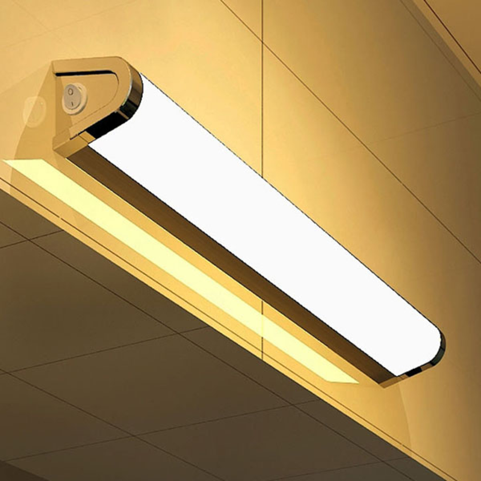 LED-vegglampe 511106 for speil, med bryter