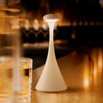 LED-uppladdningsbar bordslampa Nudrop mini, dune beige, IP54, dimbar