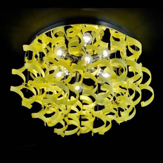 Bright ceiling light YELLOW 70 cm diameter Lights.co.uk