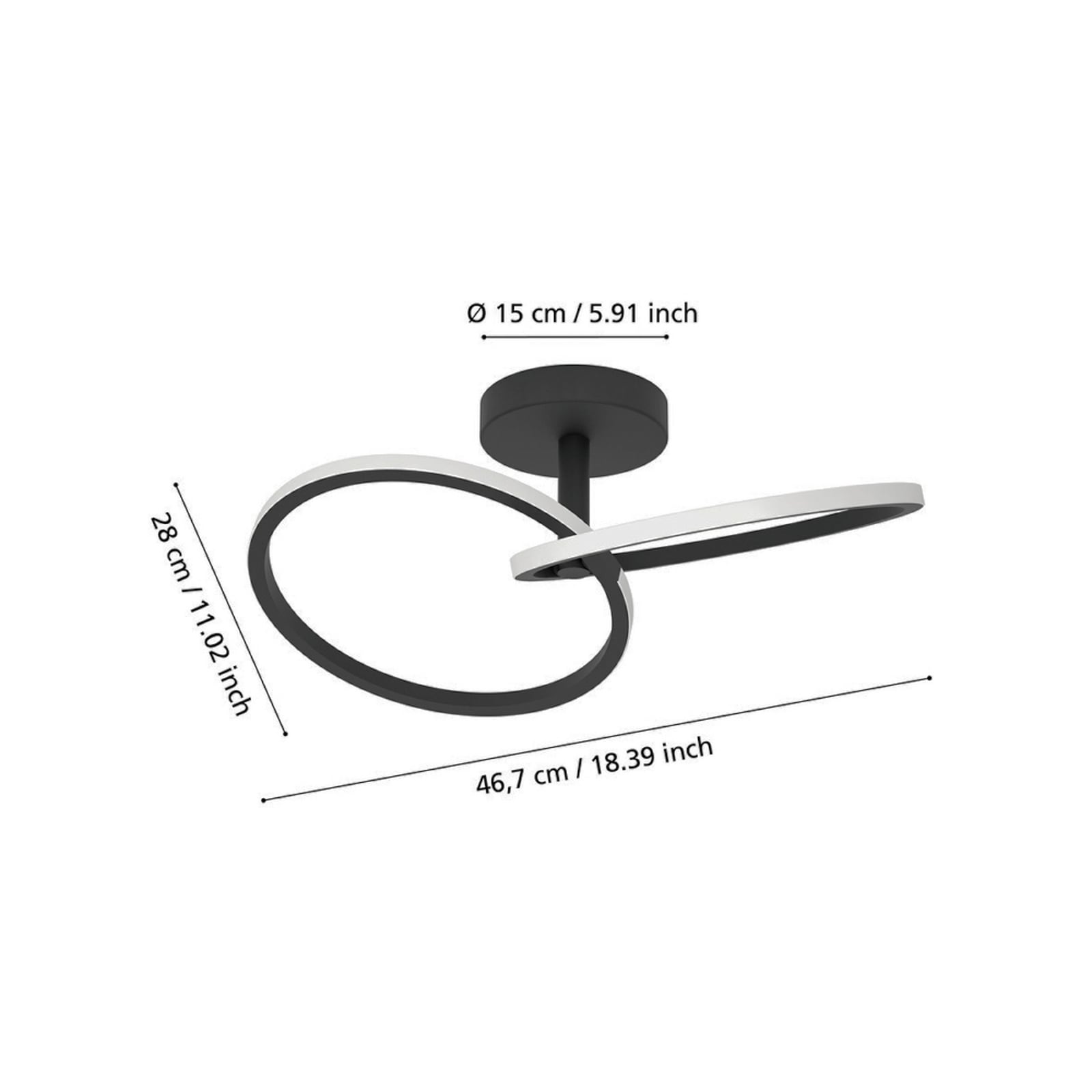 Plafonnier LED EGLO CONGIUNTI, noir, 47 x 28 cm, CCT Plafonnier LED EGLO CONGIUNTI, noir, 47 x 28 cm, CCT