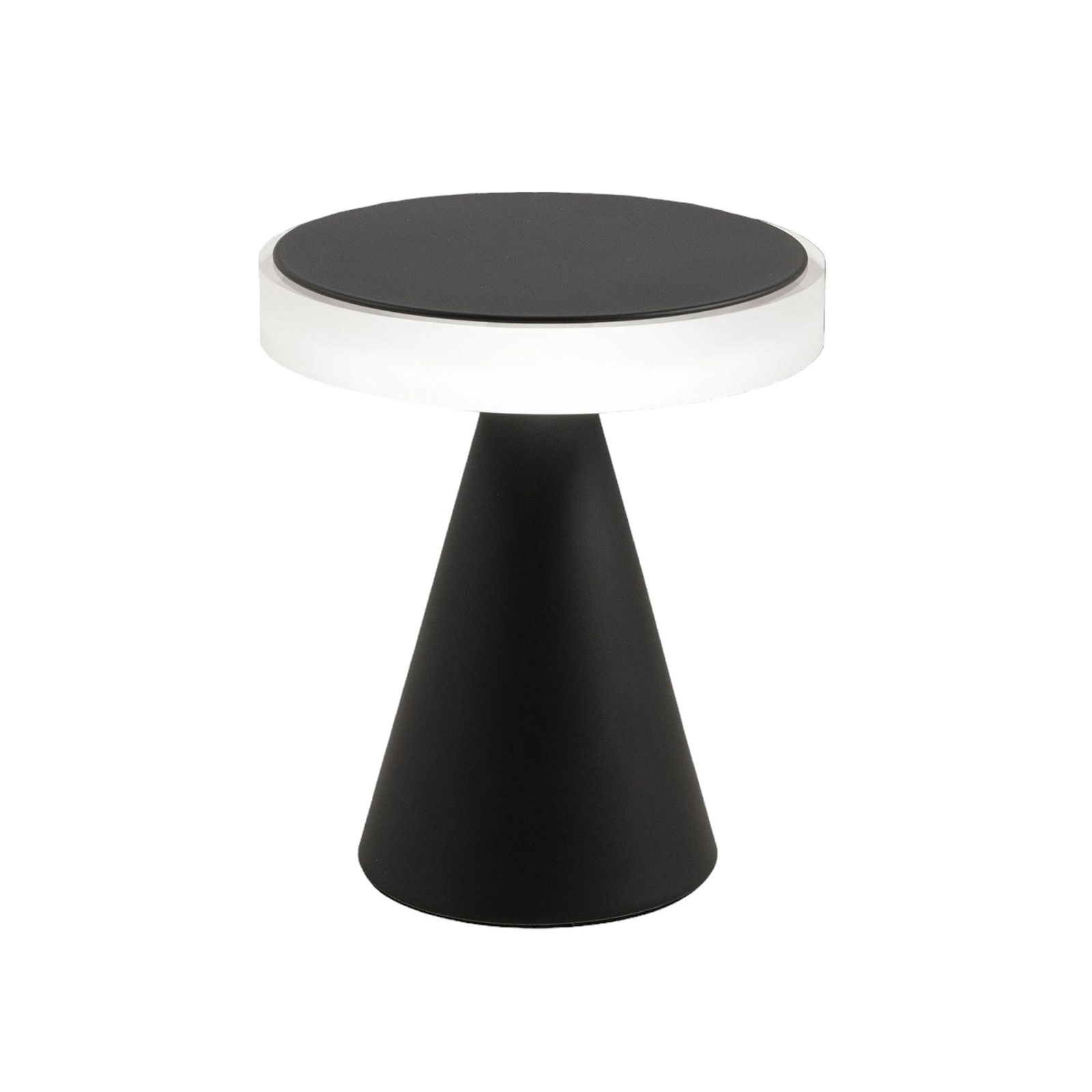 Neutra LED stolna lampa, visina 20 cm, crna, prigušivač na dodir
