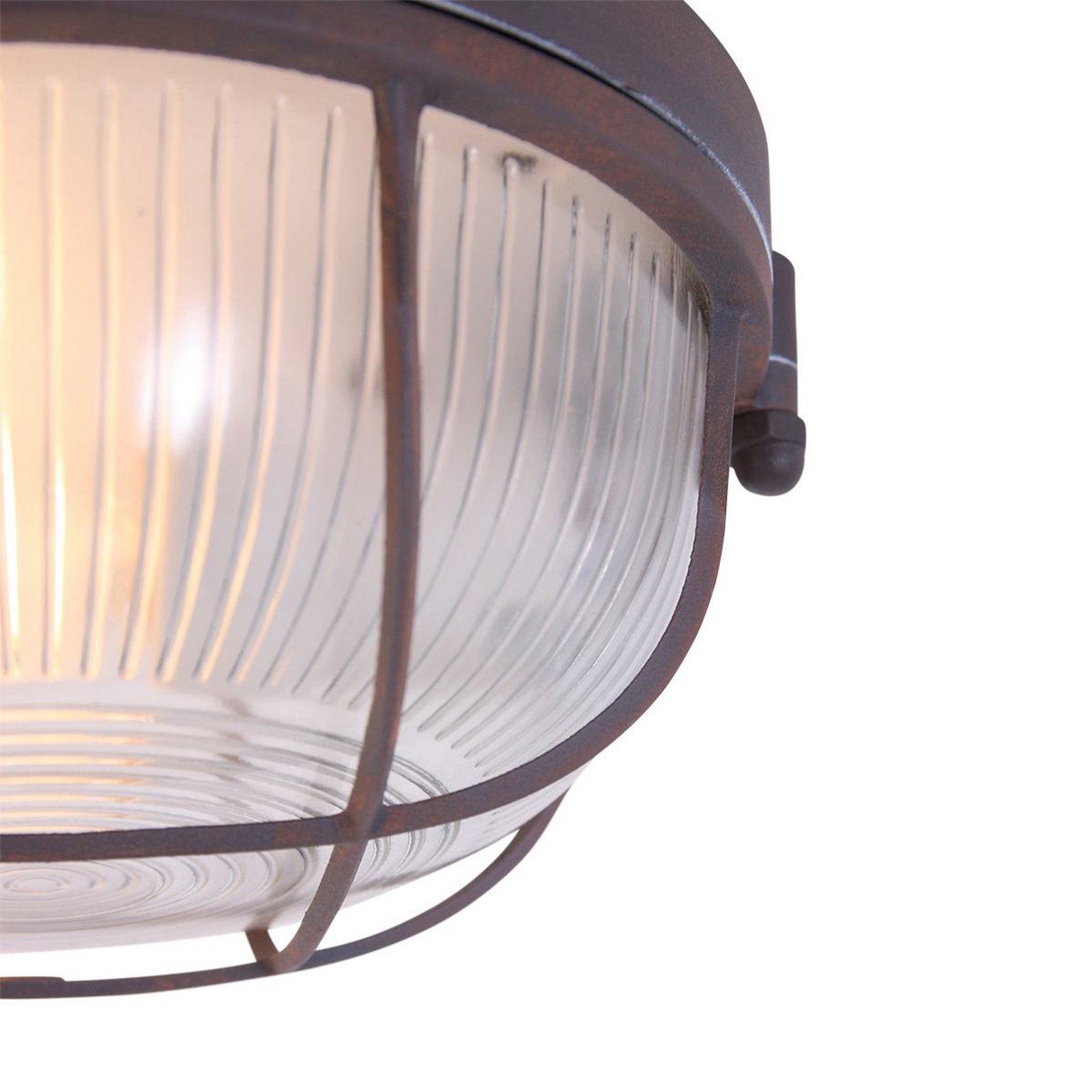 Deckenleuchte Lisanne, braun, Ø 17 cm, Metall, Glas, E27