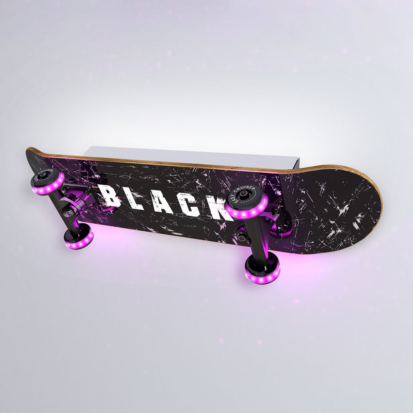 Skateboard LED-vegglampe Easy Cruiser Black