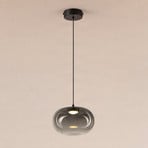 Vaso LED hanging light, smoky grey, Ø 18 cm, glass