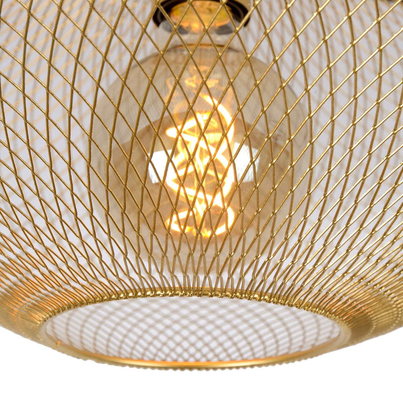 Lucide Plafonieră Mesh trapezoidală aurie - Camera de zi / sufragerie - Vintage - aur mat - Metal