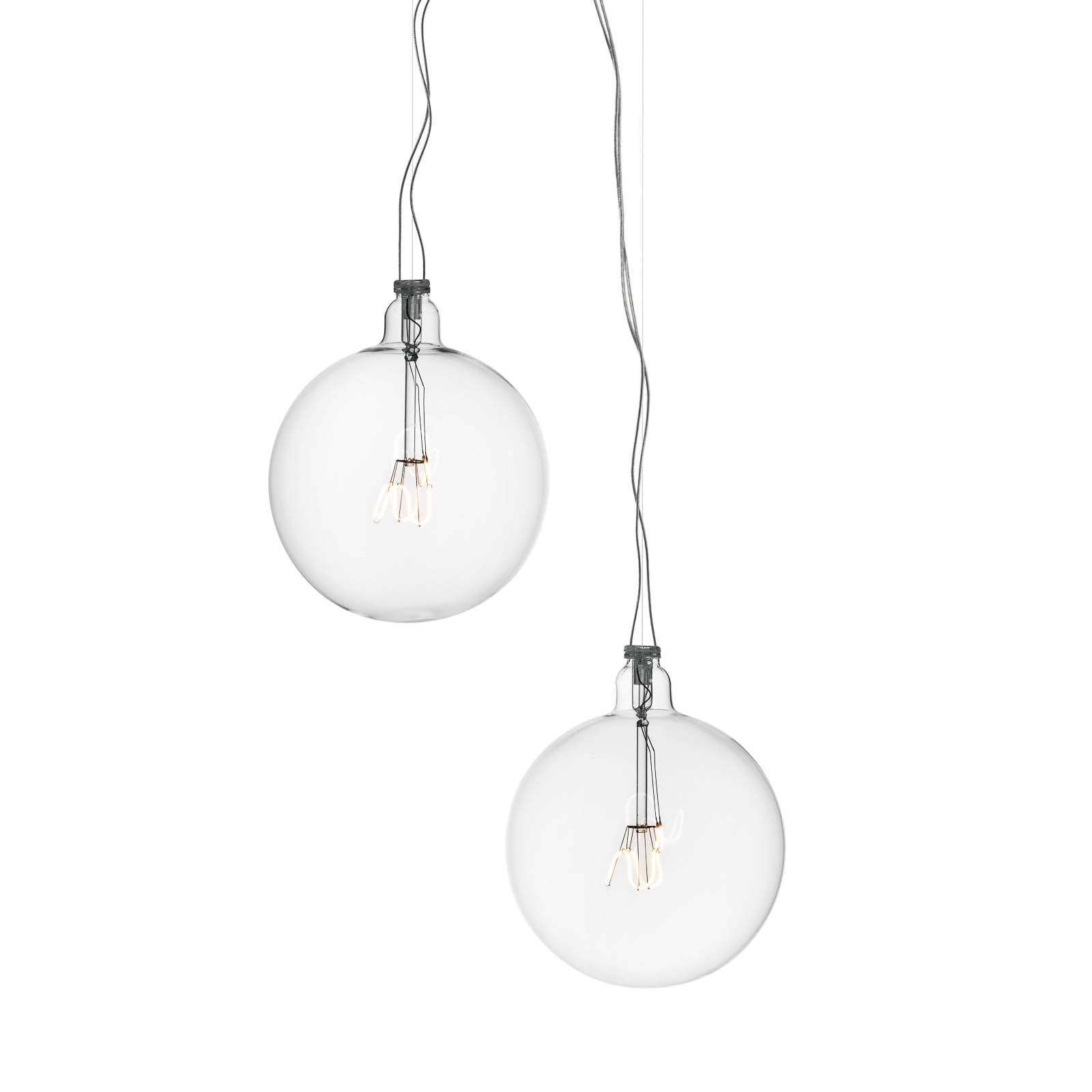 Flos FLOS Bulbo57 LED pendant light, 2-bulb, for Living / Dining Room, blown crystal, 6 W, energy efficiency: A+