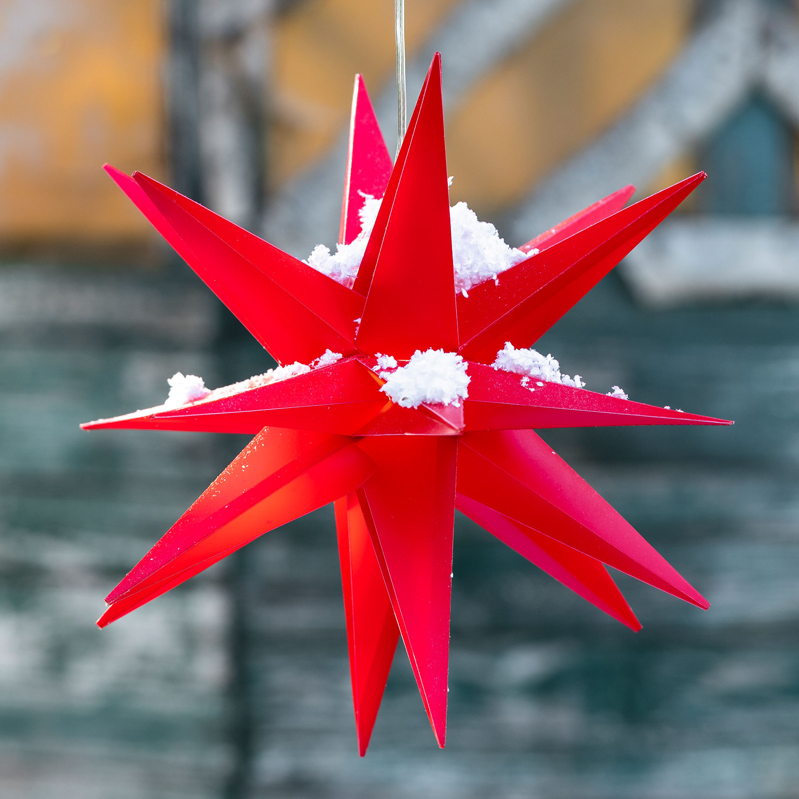 Estrella decorativa LED, 18 puntas, Ø 25 cm, rojo