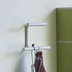 Sieninis drabužių kabyklos stovas „Flip“, šviesiai pilkos spalvos, plotis 20