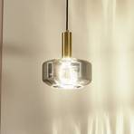 Lindby pendant light Hildur, 1-bulb, smoke grey, glass