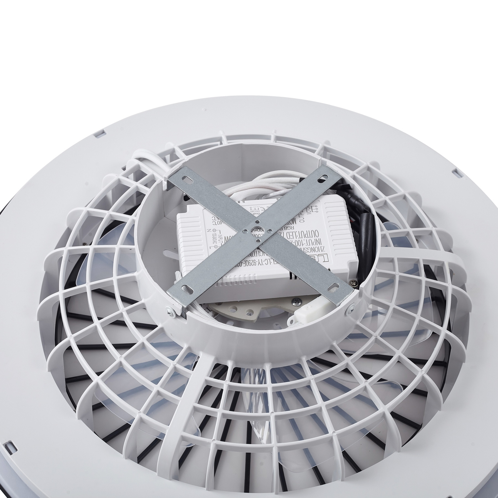 Lindby LED griestu ventilators Teleo, Ø48 cm, melns, DC, Tuya