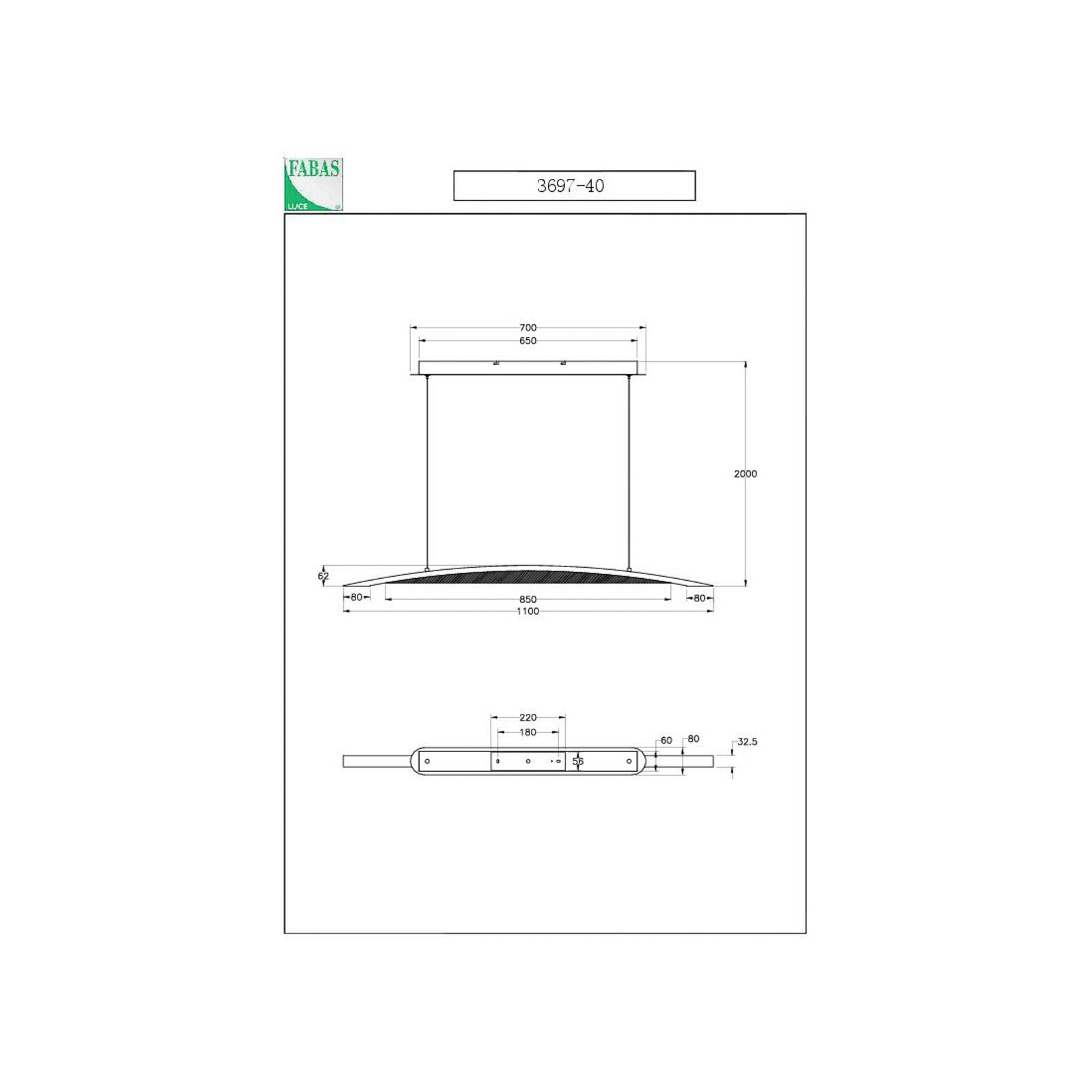 Lampa wisząca LED Cordoba, długość 110 cm, metal/drewno, ściemniana