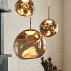 Tom Dixon LED hanging light Melt, Ø 50 cm, amber gold
