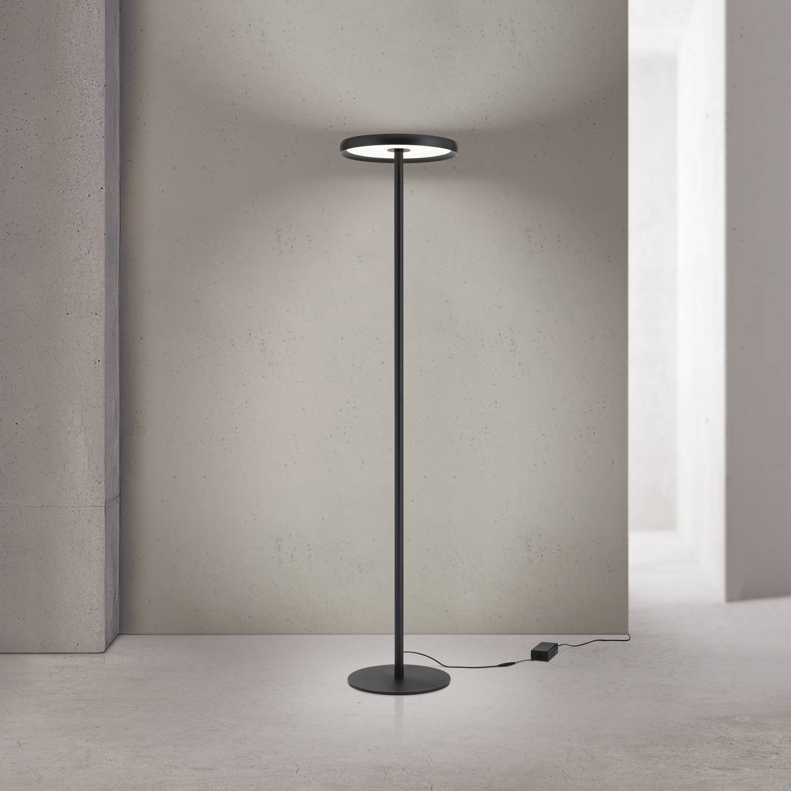 Lampa stojąca LED KANT, czarna, wysokość 185 cm, CCT, ściemniany w górę/w dół