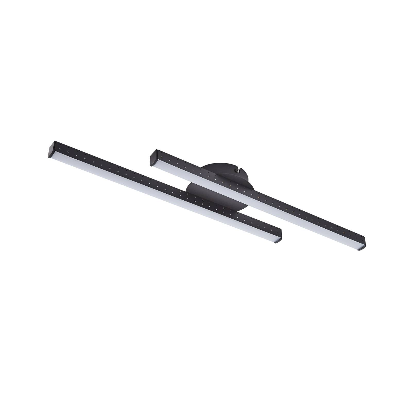 Lindby LED-Deckenleuchte Aurendor, 60 cm, schwarz, Metall