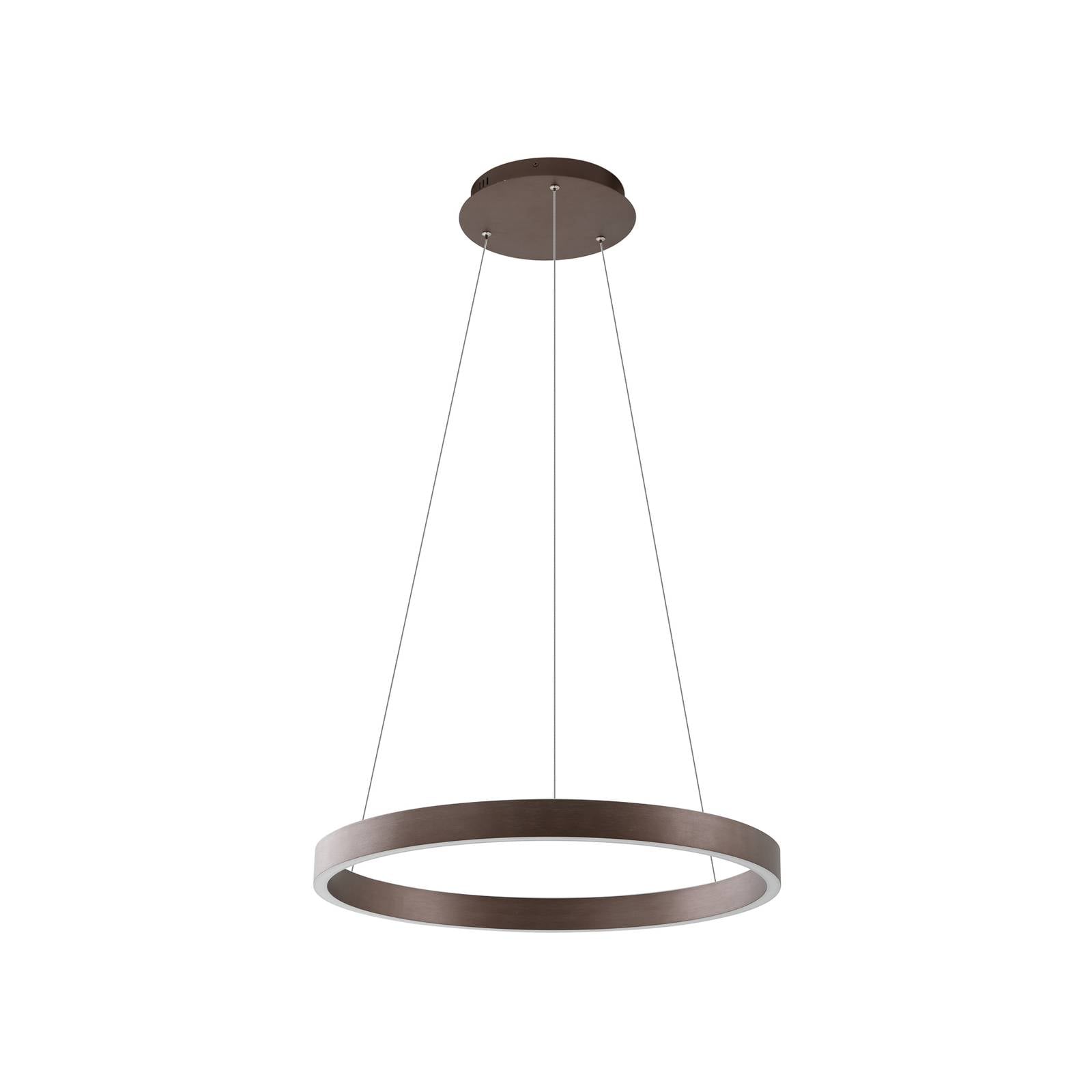 Lucande Smart LED-Hängeleuchte Yonam, kaffee, 1-flg., Tuya