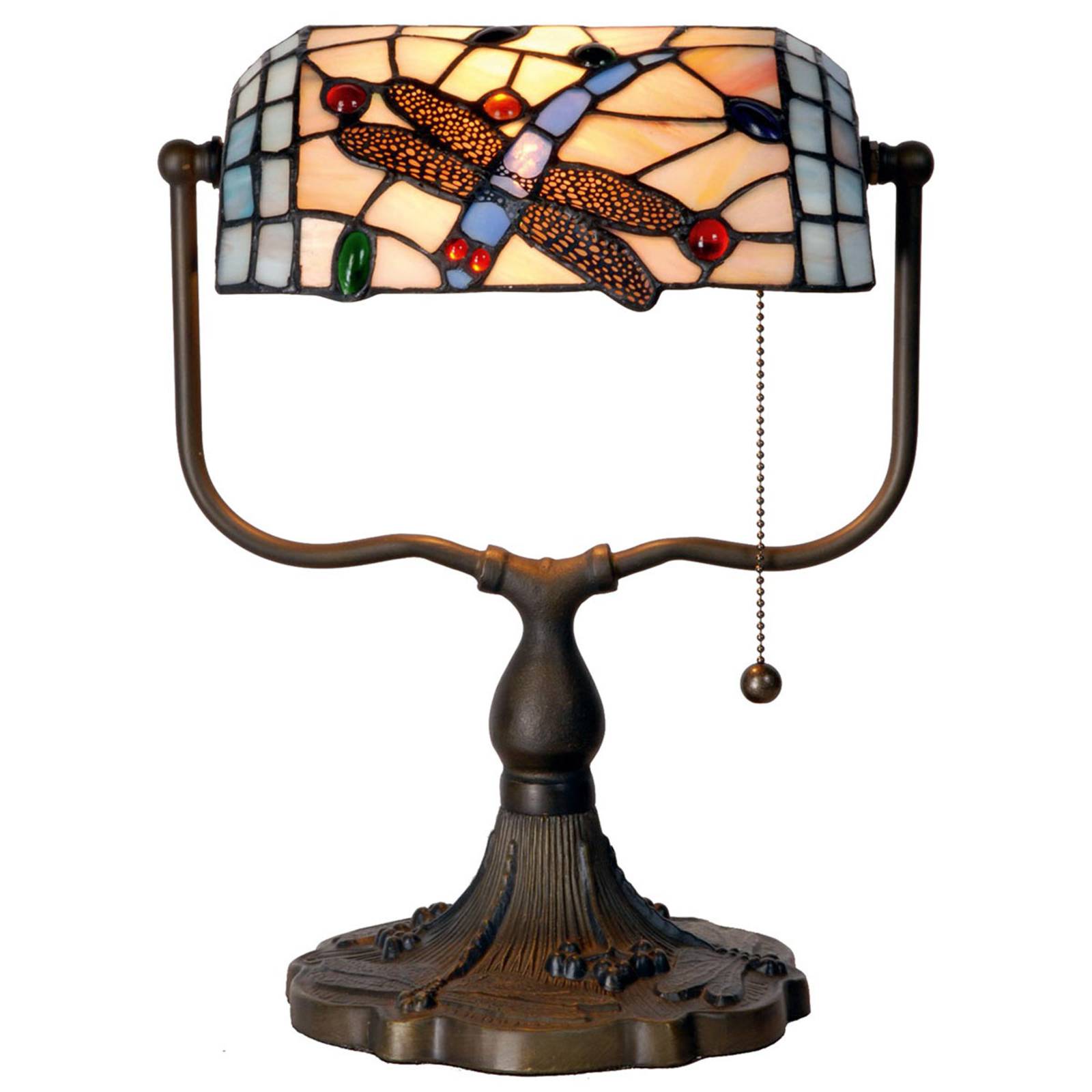 Bankierlampe Dragonfly im Tiffany-Stil