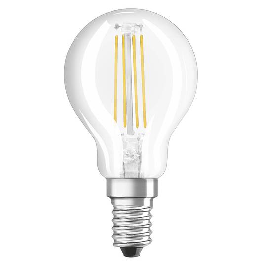 OSRAM LED goccia E14 4W, bianco caldo, 470 lumen