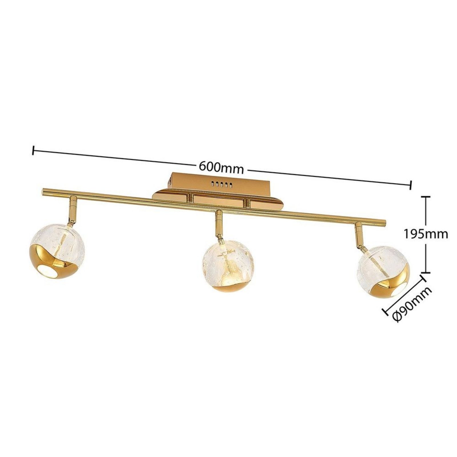 Kilio 3 Ceiling Lamp Gold - Lucande