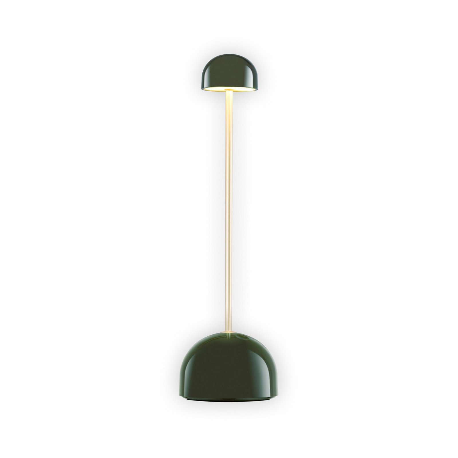 MARSET LED-Akku-Tischlampe Sips, grün/gold, 31 cm, Stahl