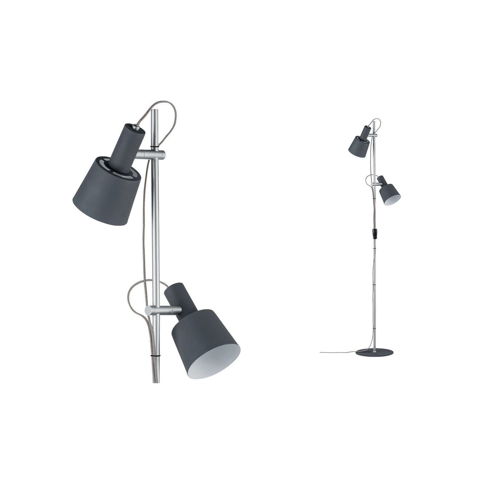 Haldar Gulvlampe Mørk Grå/Krom Paulmann - Stue - Moderne - Metal - Med flere lyskilder billede